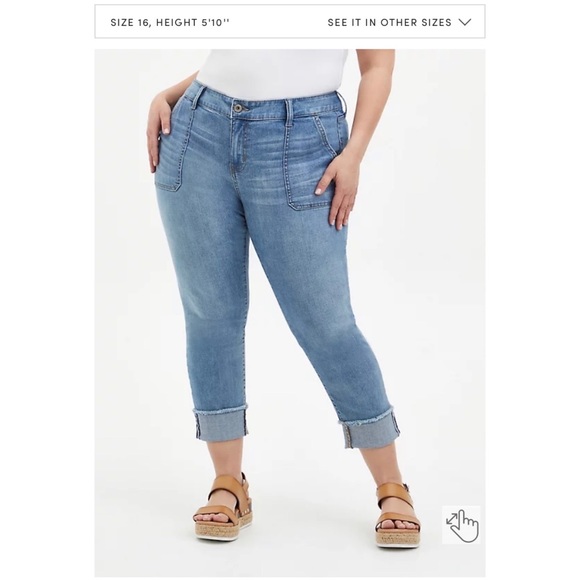 NEW Torrid 22 Crop Boyfriend Straight Vintage Stretch Mid-Rise Jean, Read Info - Picture 5 of 16